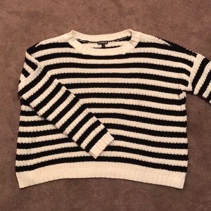 Express Striped Loose Fit Crew Neck Sweater